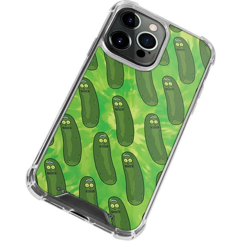Adult Swim Rick and Morty Pickle Rick Pattern iPhone 14 Pro Clear Case